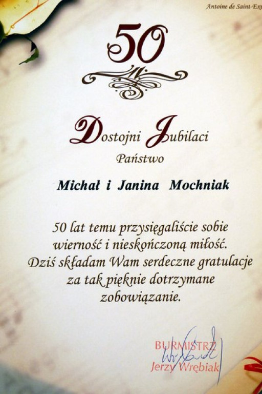 MAŁŻEŃSKIE  ROCZNICE