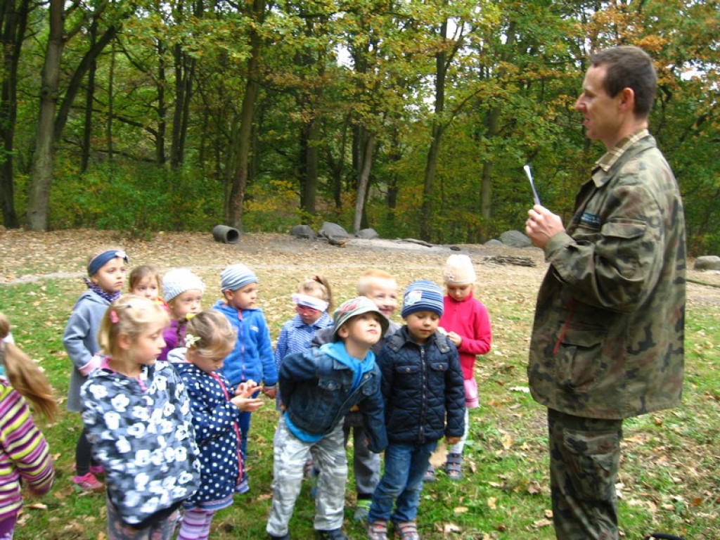 Przedszkolaki z Przedszkola Publicznego nr 3 w Brzegu odkrywają piękno jesieni w parku