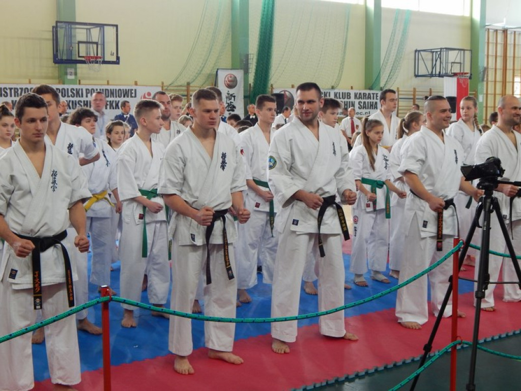 Karatecy z Lewina Brzeskiego na Mistrzostwach Południowej Polski - Mielec 12.12.2015r.