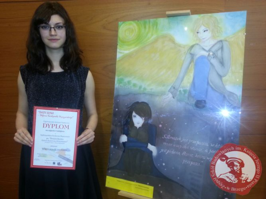 Wiktoria Kamińska z Zespołu Szkół Budowlanych w Brzegu wygrywa ogólnopolski konkurs plastyczny