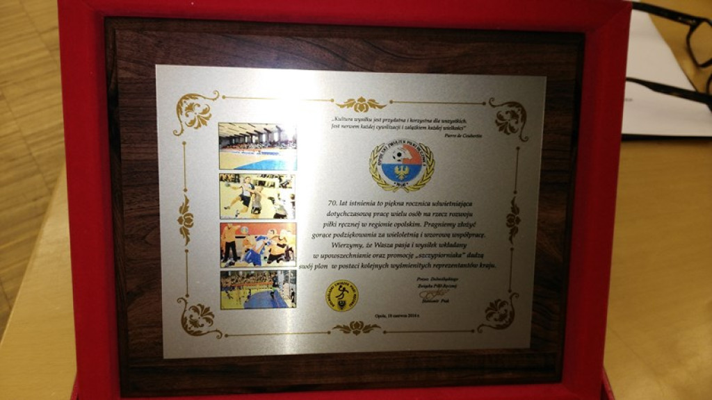70-lecie powstania Opolskiego Związku Piłki Ręcznej. Odznaczenia dla Mieszkańców Powiatu Brzeskiego