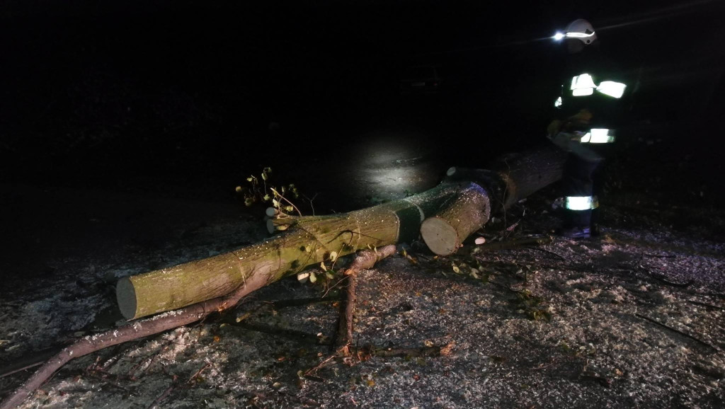 Połamane drzewa, zerwane dachy i brak prądu. Strażacy interweniowali w nocy 55 razy