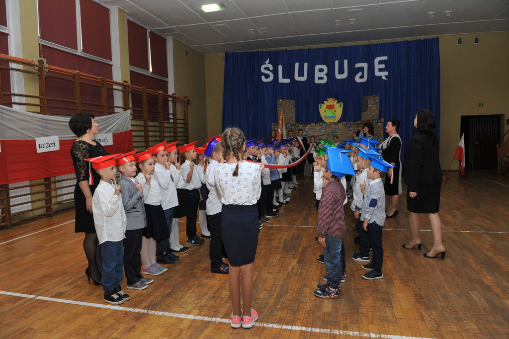Ślubowanie pierwszoklasistów w Publicznej Szkole Podstawowej im. M. Kopernika w Lewinie Brzeskim