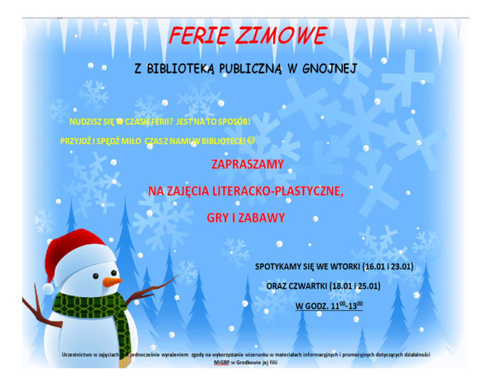 Ferie zimowe w gminie Grodków