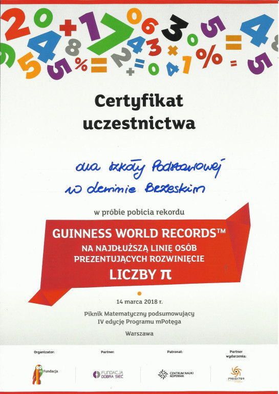 Uczniowie Szkoły Podstawowej w Lewinie Brzeskim pobili Rekord Guinnessa!
