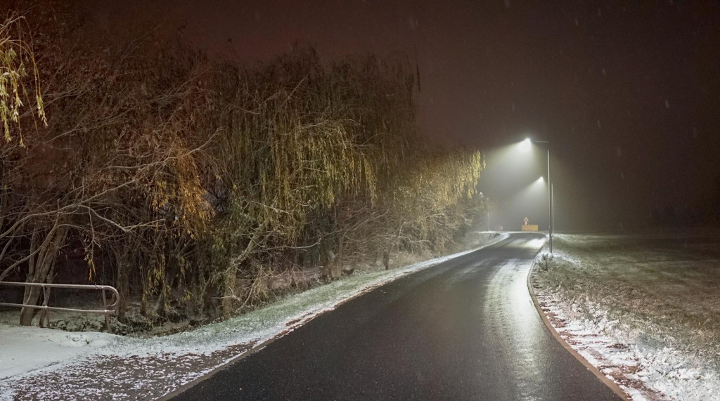 Pierwszy śnieg w Grodkowie [fotorelacja]