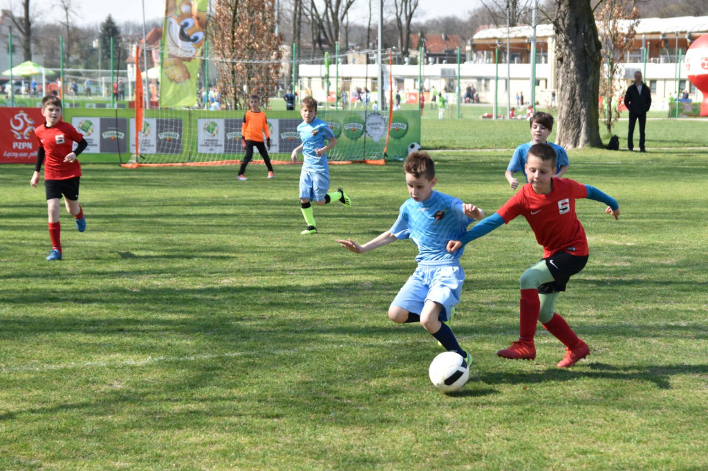 Młodzi piłkarze rywalizowali na miejskim stadionie w Brzegu