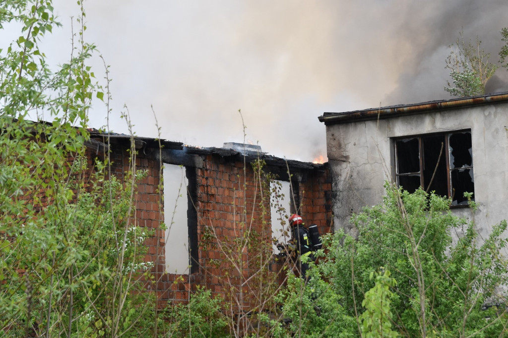 Podpalenie prawdopodobną przyczyną pożaru na terenie dawnej cegielni