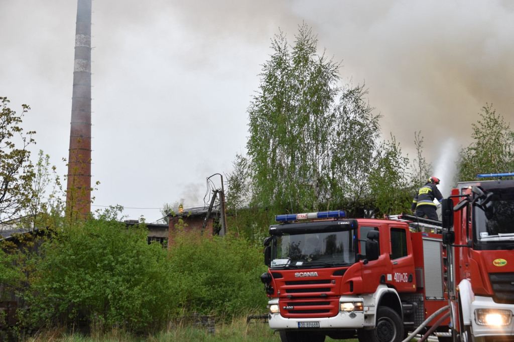 Podpalenie prawdopodobną przyczyną pożaru na terenie dawnej cegielni