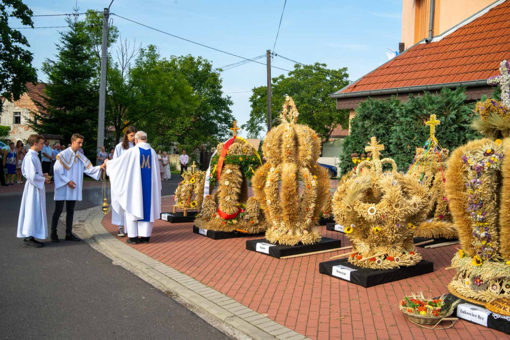 Święto plonów w Lipkach. Najpiękniejszy wieniec dożynkowy w Gminie Skarbimierz z Łukowic Brzeskich