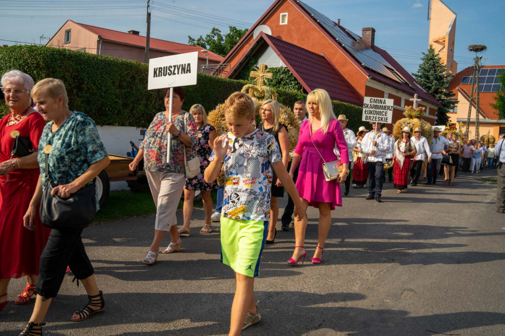 Święto plonów w Lipkach. Najpiękniejszy wieniec dożynkowy w Gminie Skarbimierz z Łukowic Brzeskich