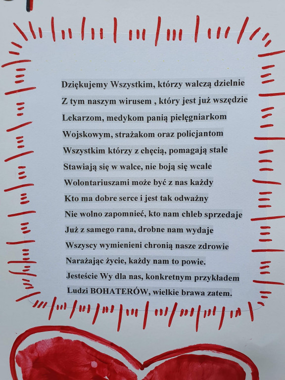 #BrawoDlaWas - Przedszkolaki z Lewina Brzeskiego dziękują służbom za ich pracę w czasie epidemii