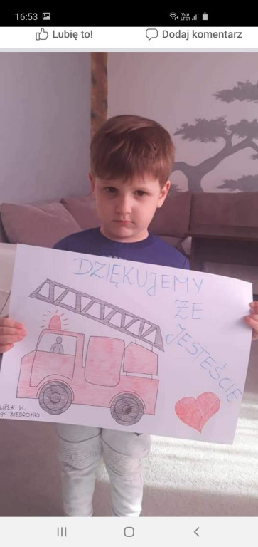 #BrawoDlaWas - Przedszkolaki z Lewina Brzeskiego dziękują służbom za ich pracę w czasie epidemii