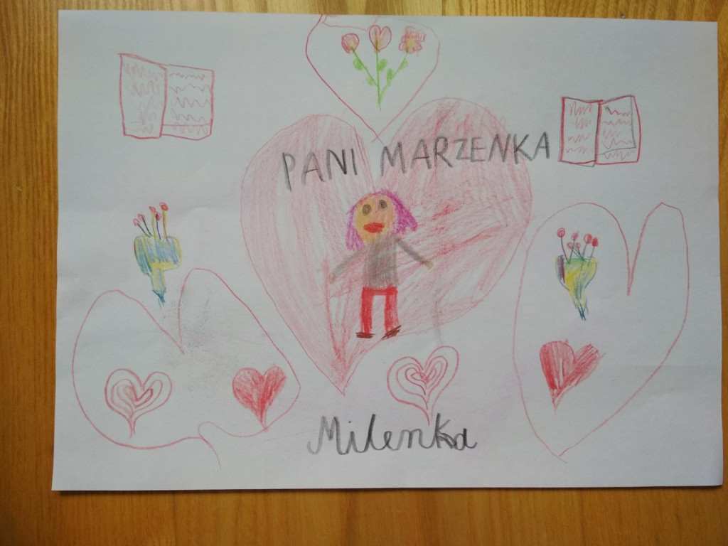 Dzieci z PP1 w Lewinie Brzeskim dziękują bibliotekarzom za ich pracę!