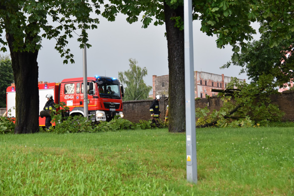Zalane ulice, połamane drzewa i uszkodzony dach