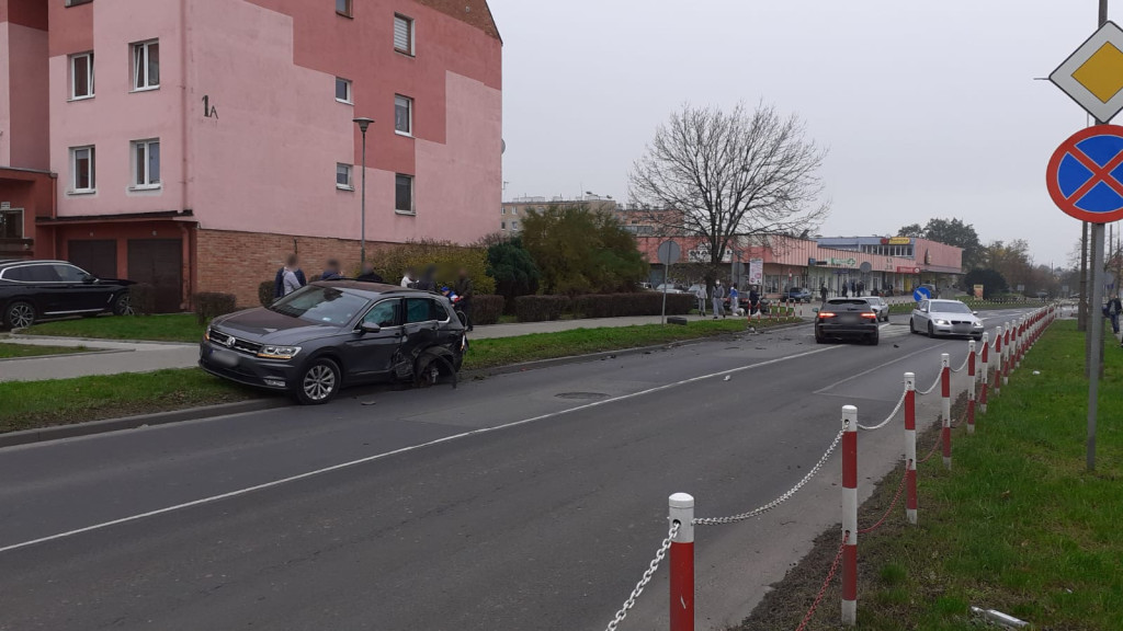Kolizja na ul. Chocimskiej w Brzegu