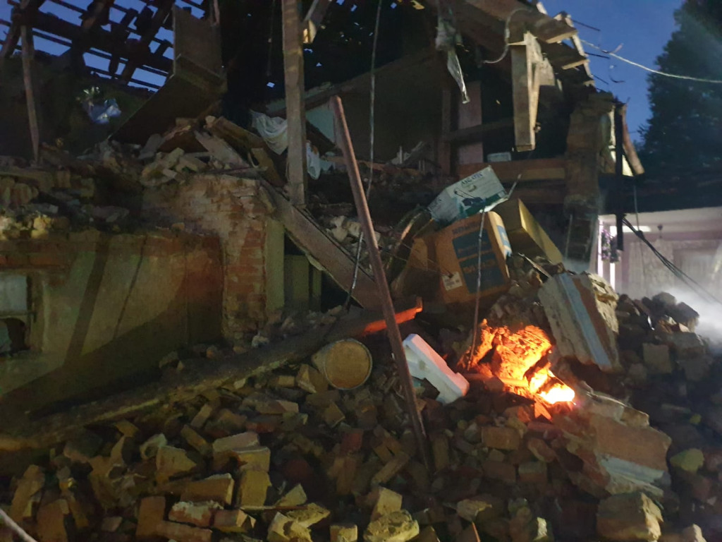 Wybuch butli z gazem poważnie uszkodził dom w Łukowicach Brzeskich