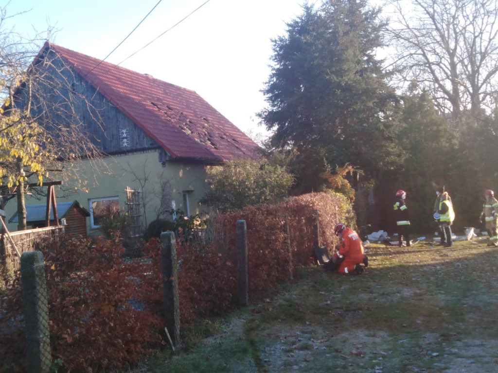 Wybuch butli z gazem poważnie uszkodził dom w Łukowicach Brzeskich