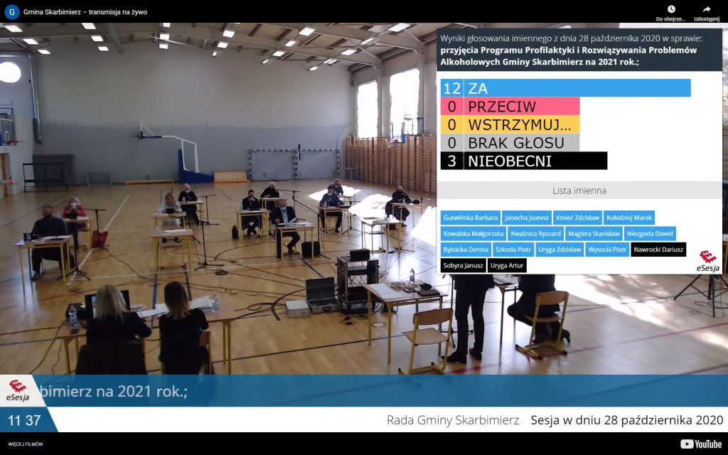 Dlaczego Gmina Brzeg jako jedyna w powiecie nie wyświetla wyników głosowań podczas transmisji z sesji?