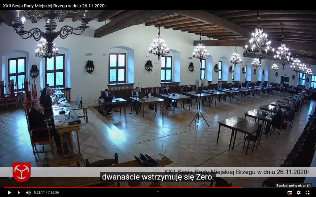 Dlaczego Gmina Brzeg jako jedyna w powiecie nie wyświetla wyników głosowań podczas transmisji z sesji?