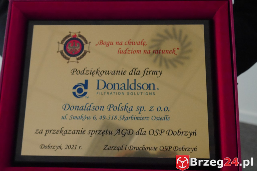 Donaldson wspomaga strażaków z Dobrzynia
