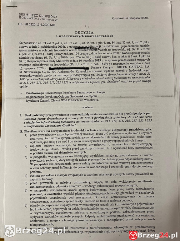 Decyzje na farmy fotowoltaiczne w Grodkowie