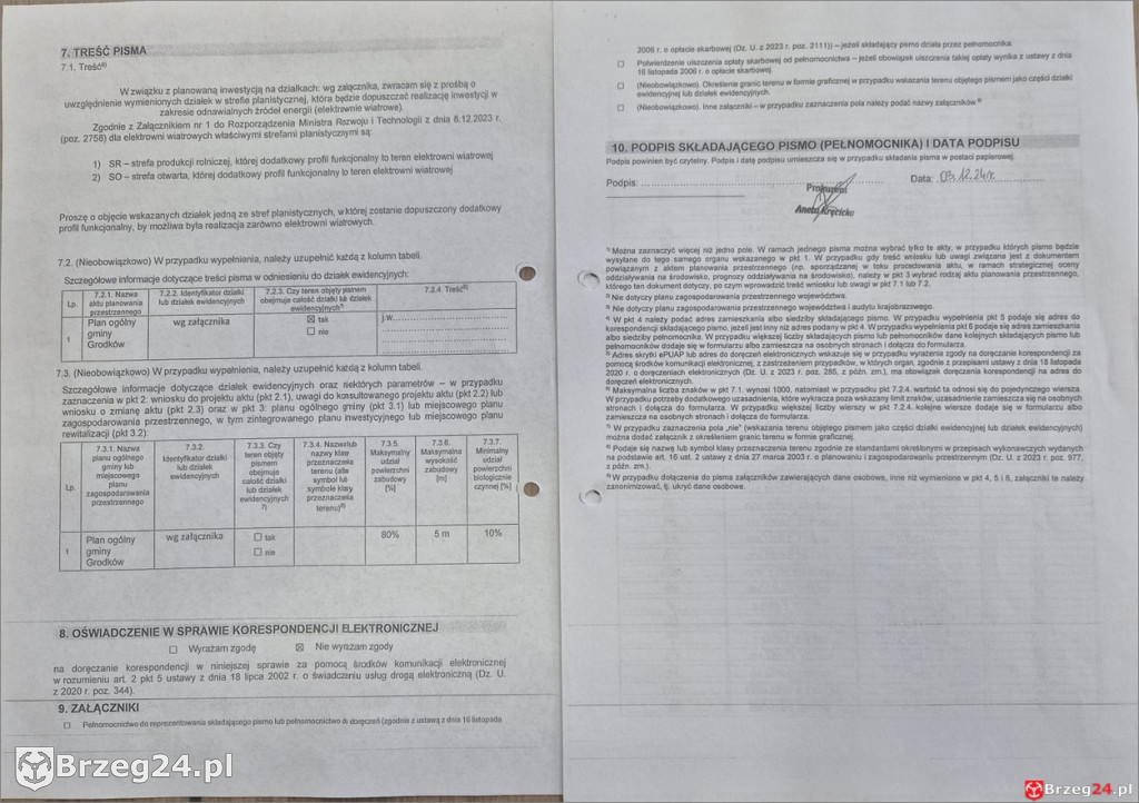 1200 działek w Grodkowie z wnioskami o wiatraki
