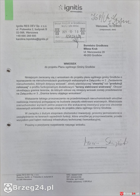 1200 działek w Grodkowie z wnioskami o wiatraki