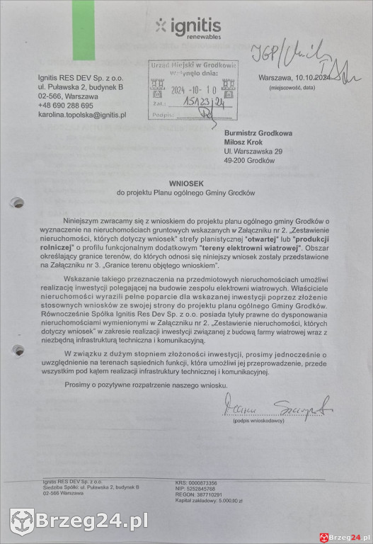 1200 działek w Grodkowie z wnioskami o wiatraki