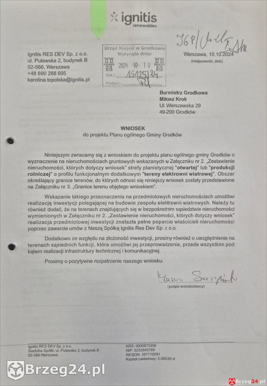 1200 działek w Grodkowie z wnioskami o wiatraki