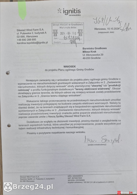 1200 działek w Grodkowie z wnioskami o wiatraki