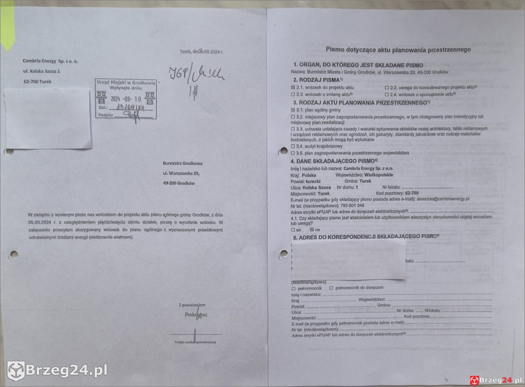 1200 działek w Grodkowie z wnioskami o wiatraki