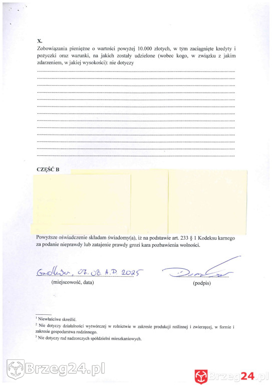 Bartosz Demski - oświadczenie majątkowe