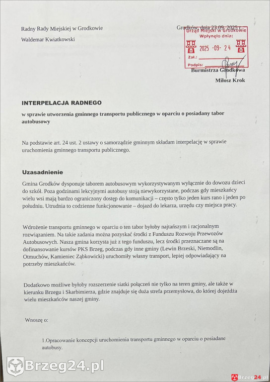 Miłosz Krok bez pomysłu na transport gminny