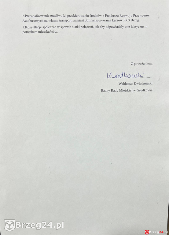 Miłosz Krok bez pomysłu na transport gminny