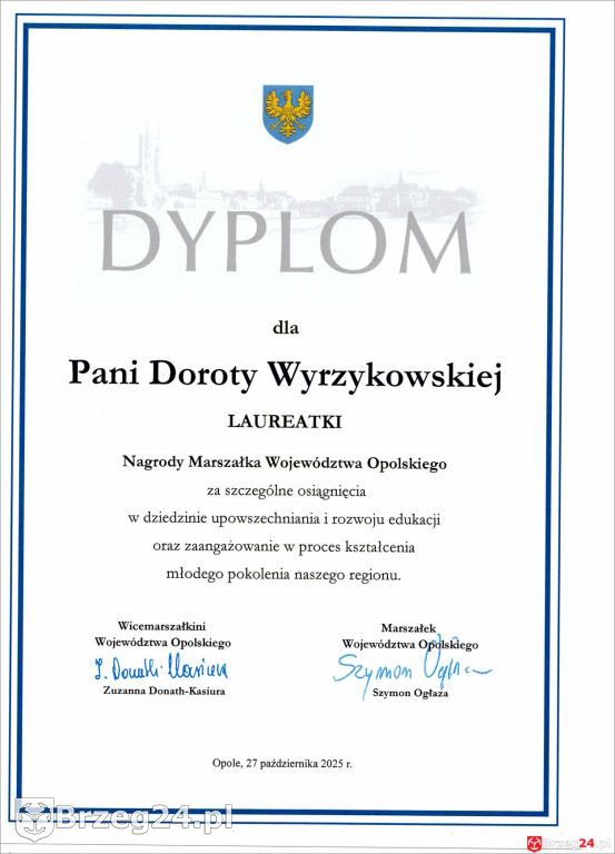 Ignacy Krzykowski i Dorota Wyrzykowska z nagrodami