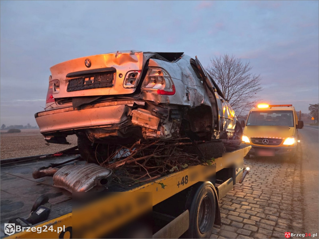 Pijany Ukrainiec z zakazem prowadzenia dachował