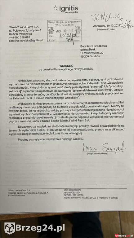 100 nowych wiatraków w gminie Grodków