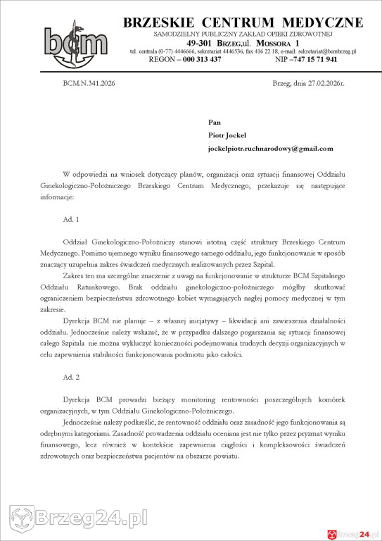 Konfederacja pyta o przyszłość  oddziału położniczego