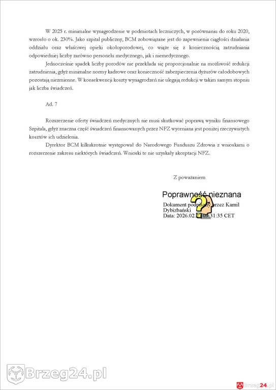 Konfederacja pyta o przyszłość  oddziału położniczego