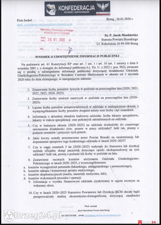 Konfederacja pyta o przyszłość  oddziału położniczego