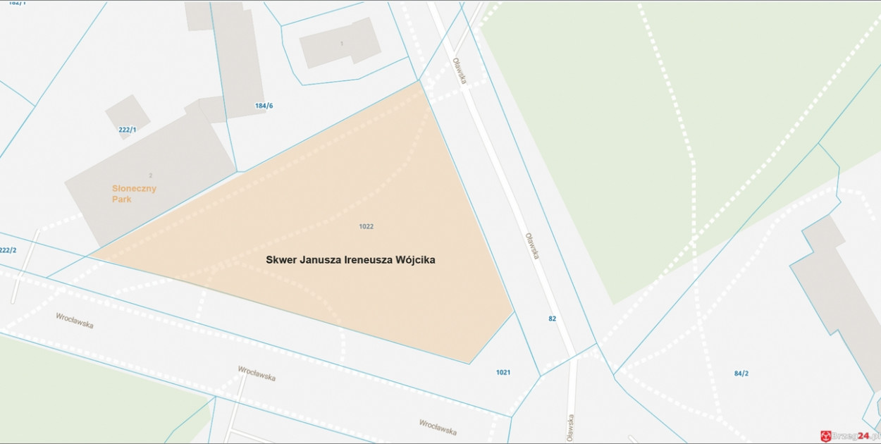 Skwer między Oławską a Wrocławską z nową  nazwą