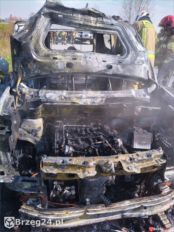 Pożar auta między Małujowicami a Zielęcicami