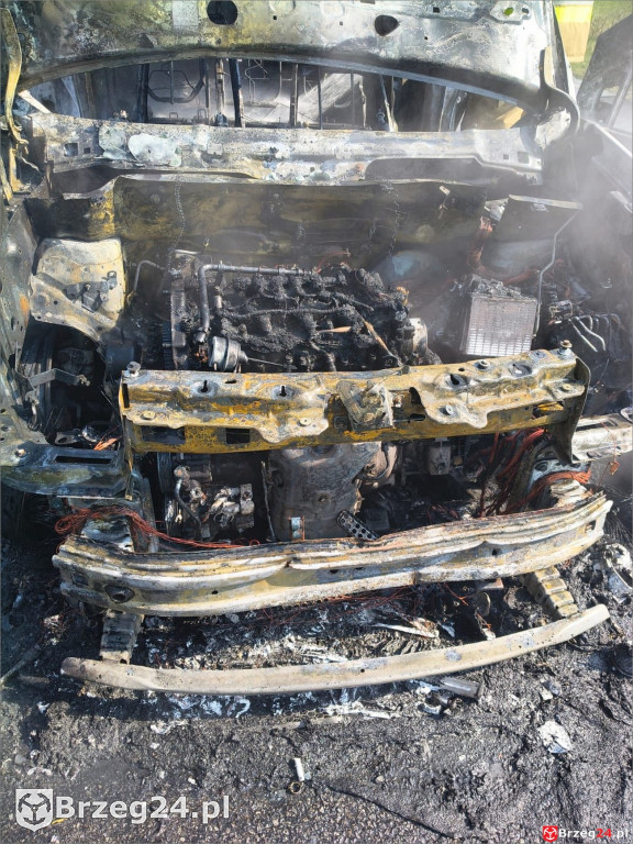 Pożar auta między Małujowicami a Zielęcicami