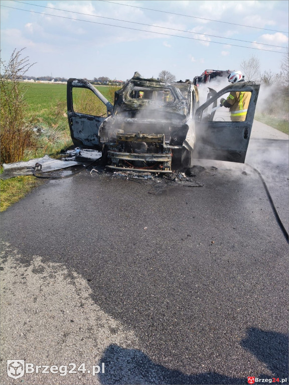 Pożar auta między Małujowicami a Zielęcicami
