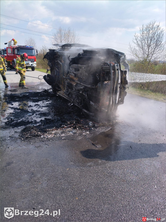 Pożar auta między Małujowicami a Zielęcicami