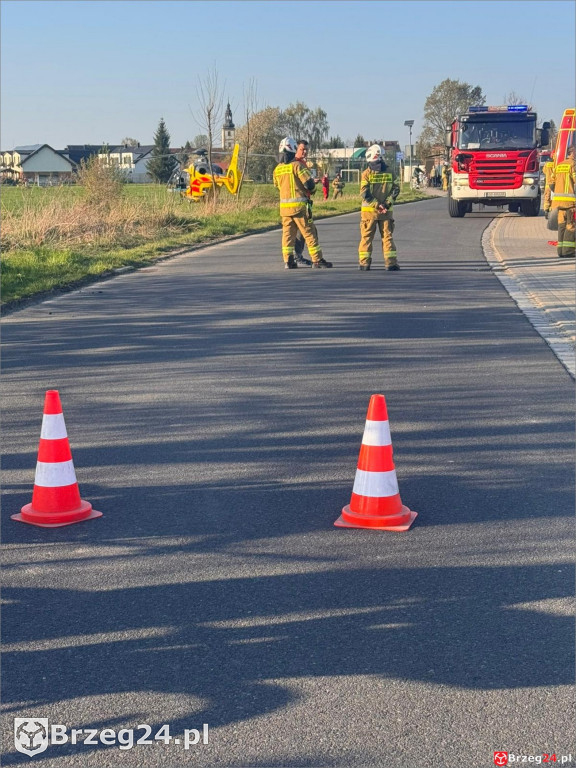 Mężczyzna przygnieciony przez konar