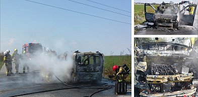 Samochód spłonął doszczętnie. Pożar między Małujowicami a Zielęcicami