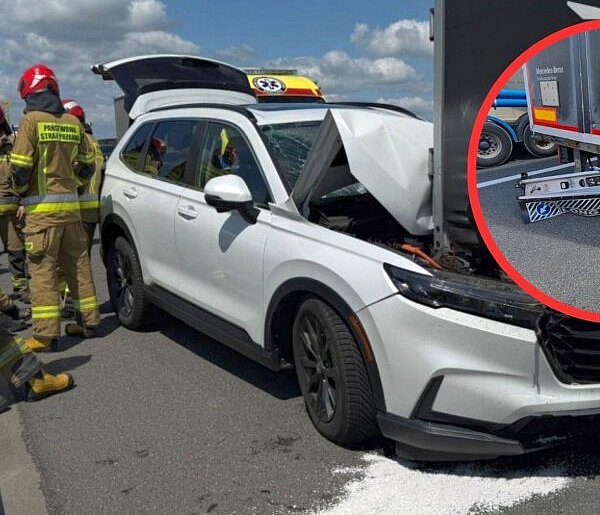 Wypadek na A4 pod Jankowicami. Zderzenie osobówki z ciężarówką