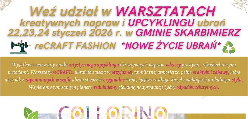 Stare ubrania, nowe życie. Kreatywne warsztaty reCRAFT w gminie Skarbimierz